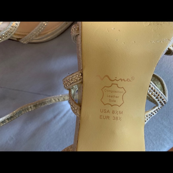 Nina Gold strappy heels - Picture 3 of 4